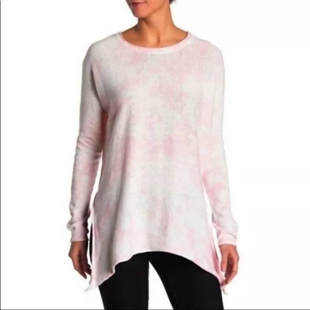 NWT Cloth By Design Oversized Sweater Pink White Tie-Dye Lightweight Size Small